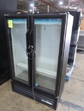 True 2-glass door refrigerated merchandiser