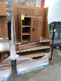 wooden merchandising cabinet & waste cabinet