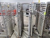 aluminum sheet pan racks, on casters, Z-style