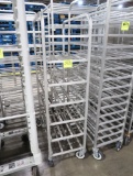 aluminum tub/tray rack, on casters