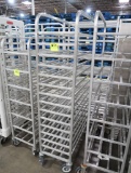 aluminum tub/tray rack, on casters