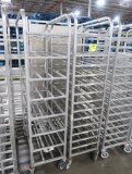 aluminum tub/tray rack, on casters