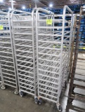 aluminum tub/tray rack, on casters