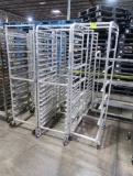 aluminum sheet pan racks, on casters