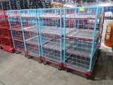 4-tier stocking cart w/ wire shelves