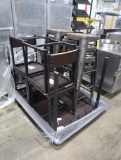 pallet of chairs, table, & stools