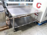 stainless table w/ backsplash & undershelf
