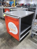 stainless demo cart w/ space for pull-out shelf