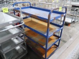 4-tier stocking cart w/ solid shelves
