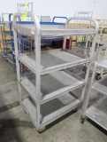 4-tier stocking cart w/ solid shelves