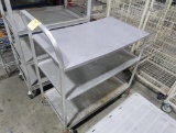 3-tier stocking cart w/ solid shelves