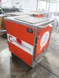 stainless demo cart w/ fold-down shelf