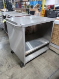 stainless demo cart w/ space for pull-out shelf