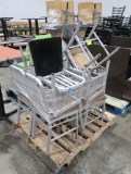 pallet of chairs- aluminum frames w/ wooden seats