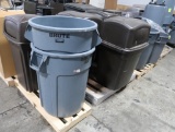 pallets of waste receptacles