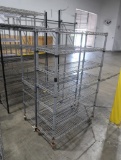 wire shelving units, on casters