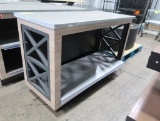 merchandising table w/ shelves