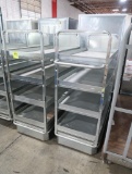 solid shelving stocking carts on casters (4) shelves