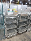 solid shelving stocking carts on casters (4) shelves