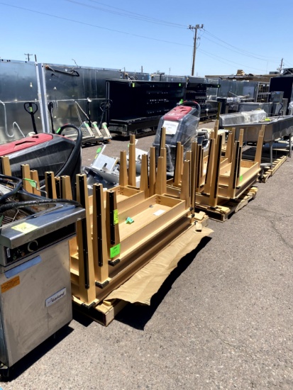 TWO PALLETS OF WOOD DISPLAY TABLES