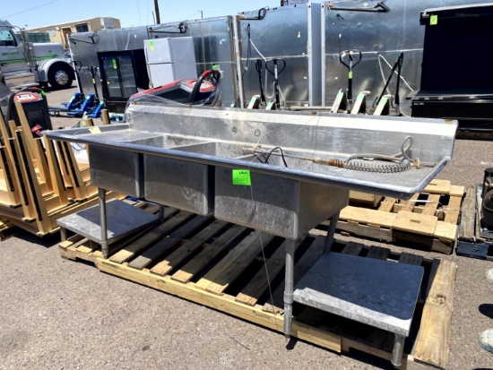THREE COMPARTMENT STAINLESS SINK