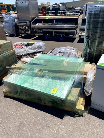 pallet of misc Lozier shelving materials
