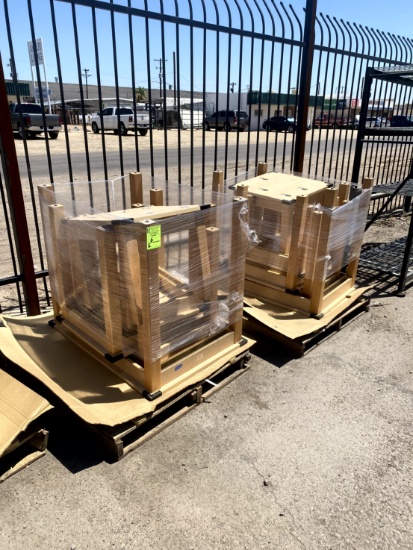 TWO PALLETS OF WOOD DISPLAY TABLES
