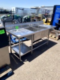 TWO COMPARTMENT STAINLESS SINK