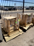 TWO PALLETS OF WOOD DISPLAY TABLES