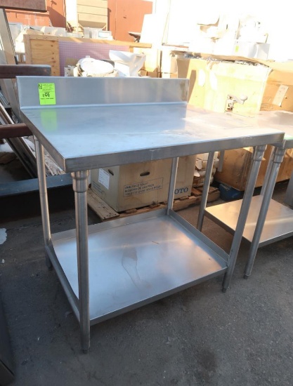 stainless table w/ backsplash & undershelf