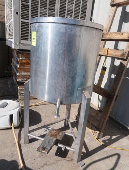 stainless cylinder on stand