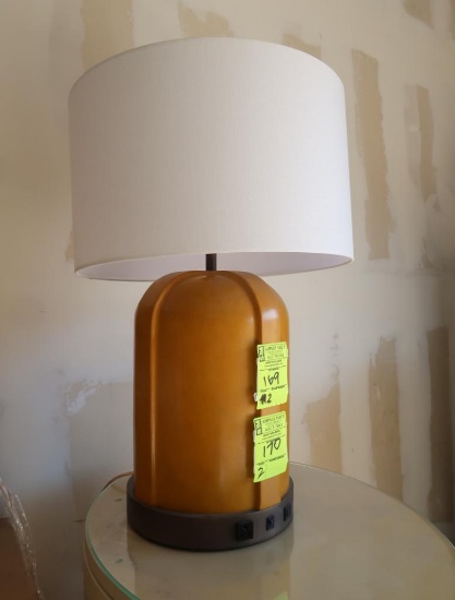 bedside table lamps, w/ outlets