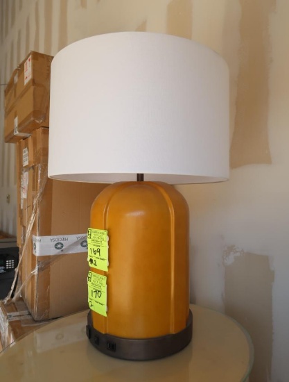 bedside table lamps, w/ outlets