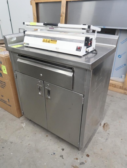 stainless cabinet w/ back- & side-splash, drawer