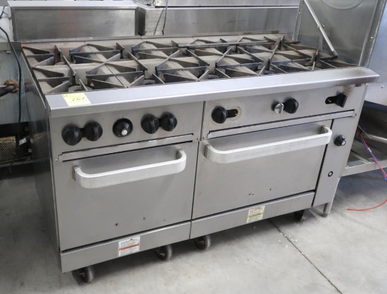 10-burner stove w/ 2) ovens