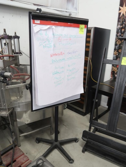 easel pad stand/dry erase board, on casters