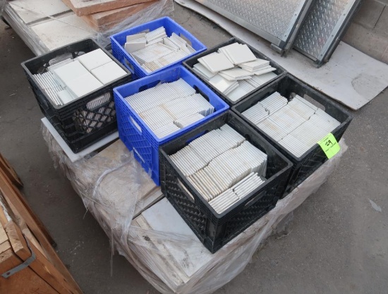 pallet of white tile