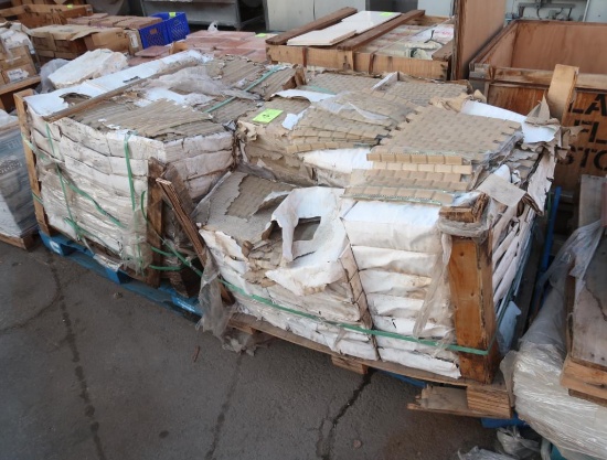 pallets of glass mosaic tile, tanish color