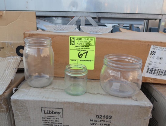 pallet of assorted glassware & glass ashtrays, new