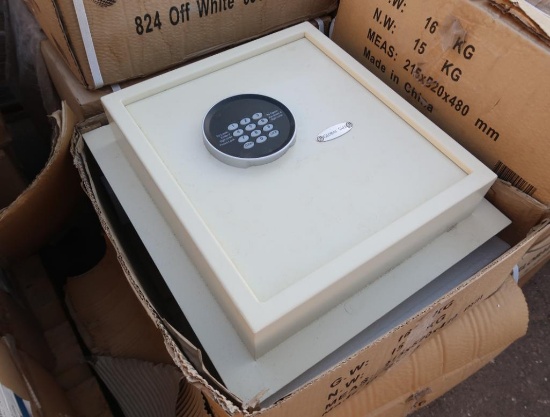 pallet of Global Safe wall safes for home or hotel