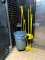 BROOMS, DUSTPANS AND TRASH CAN