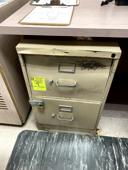 TWO DRAWER METAL FILE CABINET