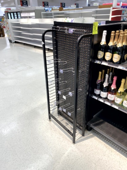WIRE MERCHANDISER WITH PEG BACKBOARD
