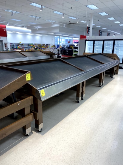 WOOD PRODUCE SLANTED DISPLAY