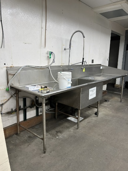 STAINLESS STEEL PRODUCE PREP SINK W/ DISPOSAL CHUTE