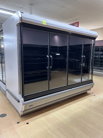 2000 HUSSMANN 8FT MULTIDECK CASE W/ MED TEMP DOORS