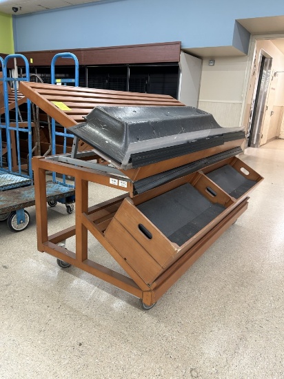 6FT PORTABLE ADJUSTABLE SLANT PRODUCE MERCHANDISER