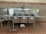 STAINLESS STEEL 3 COMPARTMENT SINK