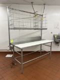 69IN POLYTOP TABLE W/ OVERSHELF