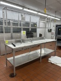 8FT POLYTOP TABLE W/ OVERSHELF